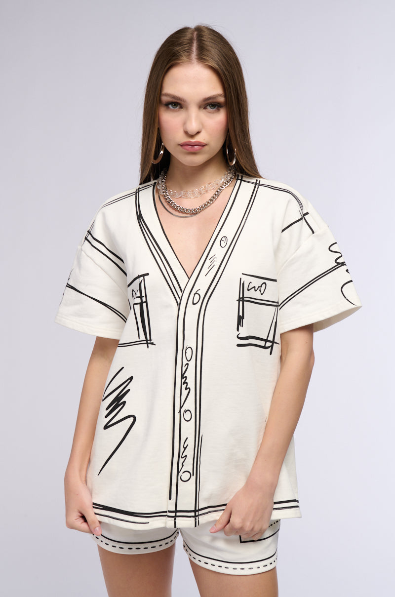 Side View Back In The Game Button Down Short Sleeve Shirt 1