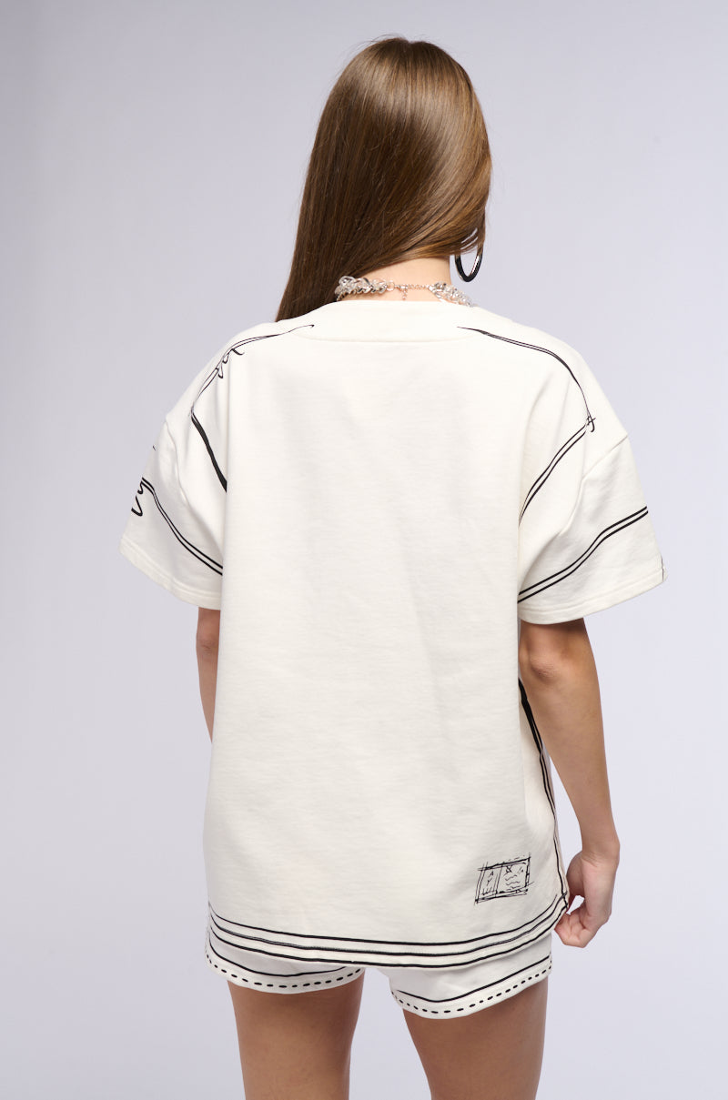 Detail View Back In The Game Button Down Short Sleeve Shirt 3