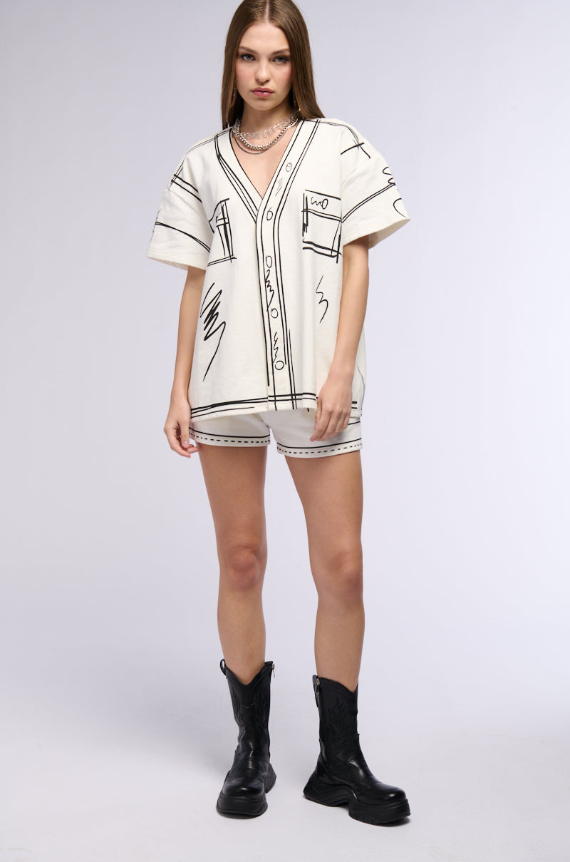 Full View Back In The Game Button Down Short Sleeve Shirt 4