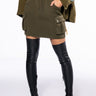 Front View Back To Basics Scuba Cargo Mini Skirt