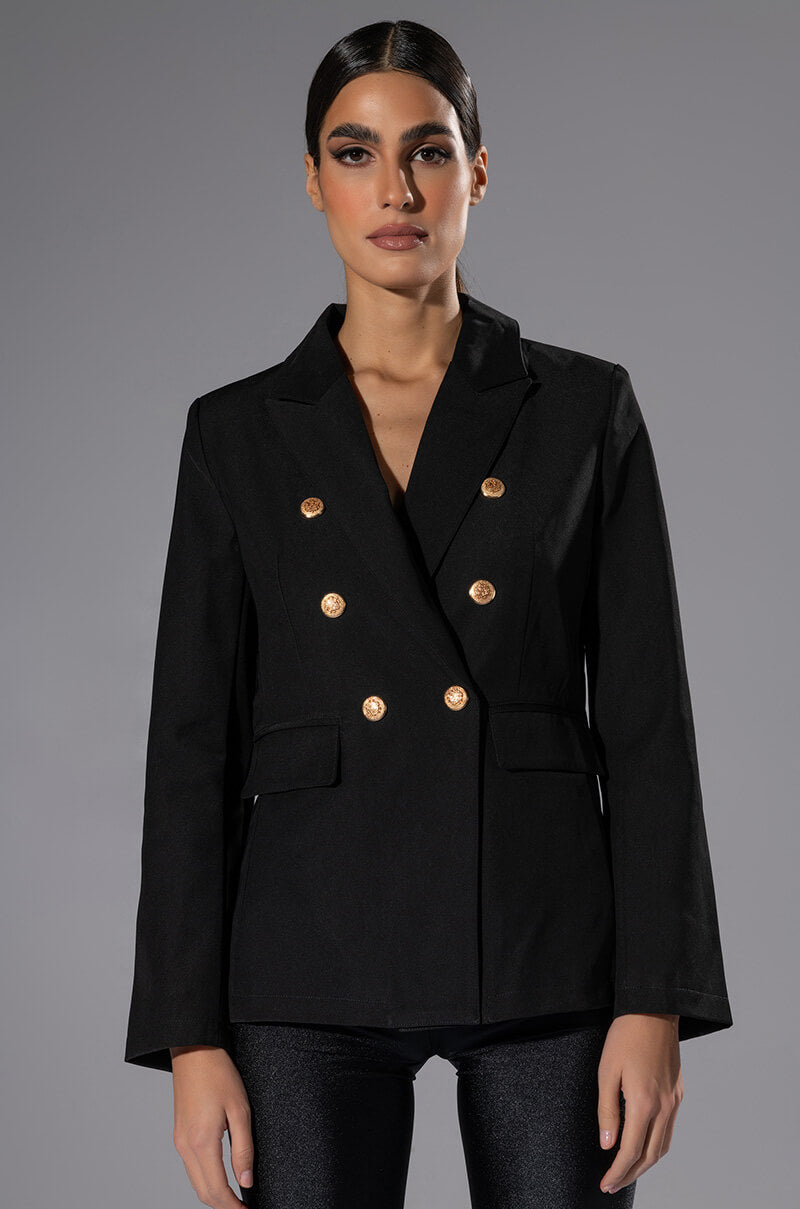 Front View Back To The Basics Dressy Blazer