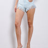 Front View Back To You Denim Short With Fringe