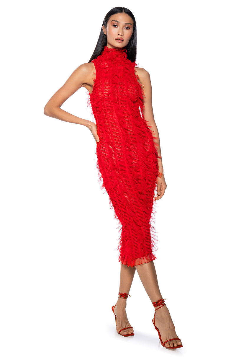 Front View Backstage Shredded Midi Dress