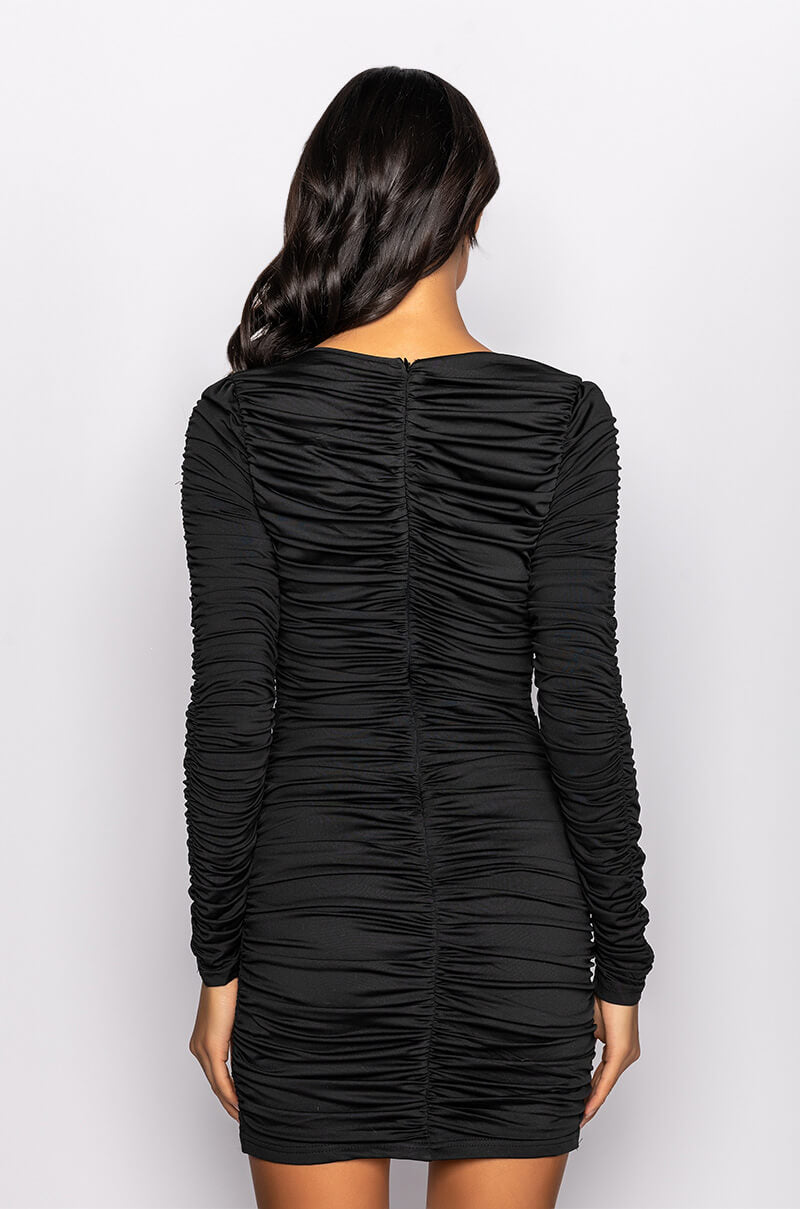 Full View Bad Gal Ruched Cutout Side Bodycon Mini Dress