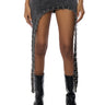 Front View Bad To The Bone Dark Denim Mini Skirt