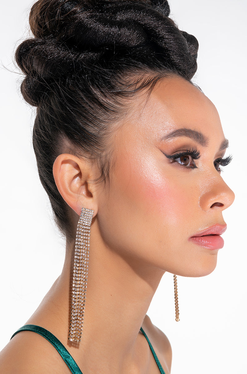 Front View Baddest Rhinestone Dangle Earring