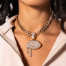 Front View Baddie B Drip Chain Necklace