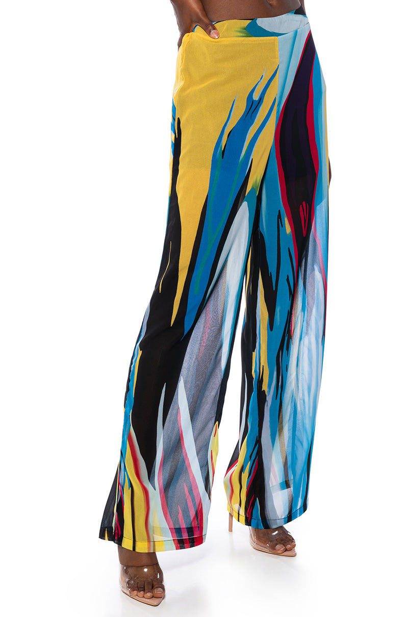 Front View Bahama Mama Wide Leg Palazzo Pants