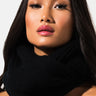 Front View Bailee Knit Infinity Scarf in Black