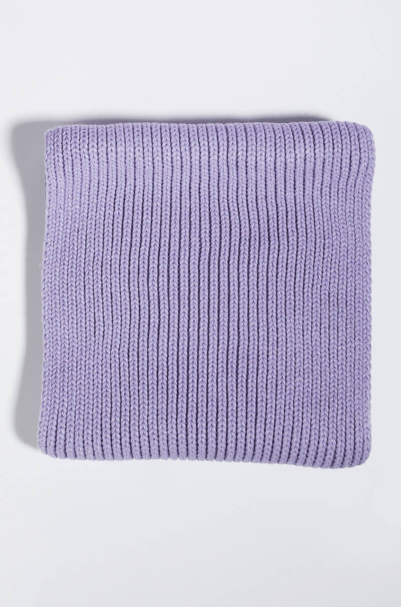 Side View Bailee Knit Matching Infinity Scarf in Periwinkle 1