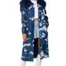 Front View Balagio Tie Dye Trench With Mohair Collar