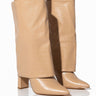 Front View Baltina Croc Tan Fold Over Boot