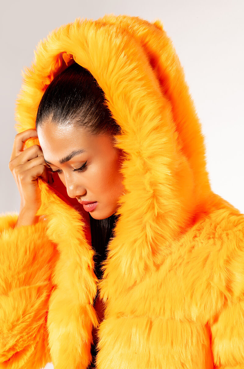 Extra View Bape Orange Faux Fur Jacket