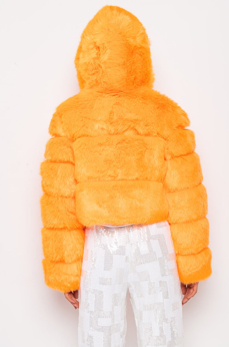Extra View Bape Orange Faux Fur Jacket