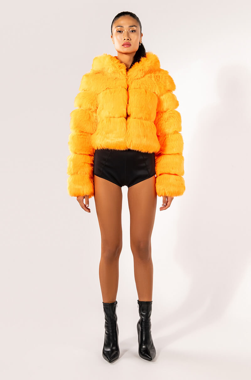 Extra View Bape Orange Faux Fur Jacket