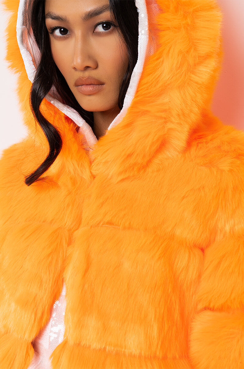 Extra View Bape Orange Faux Fur Jacket