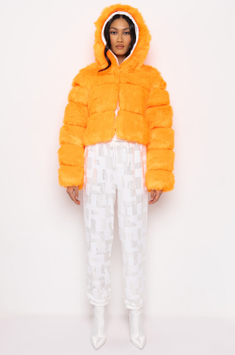 Extra View Bape Orange Faux Fur Jacket