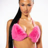 Front View Barbz Faux Fur Bralette