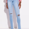 Front View Bare Essentials High Rise Skinny Jeans