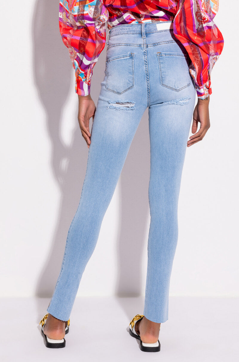Side View Bare Essentials High Rise Skinny Jeans 1