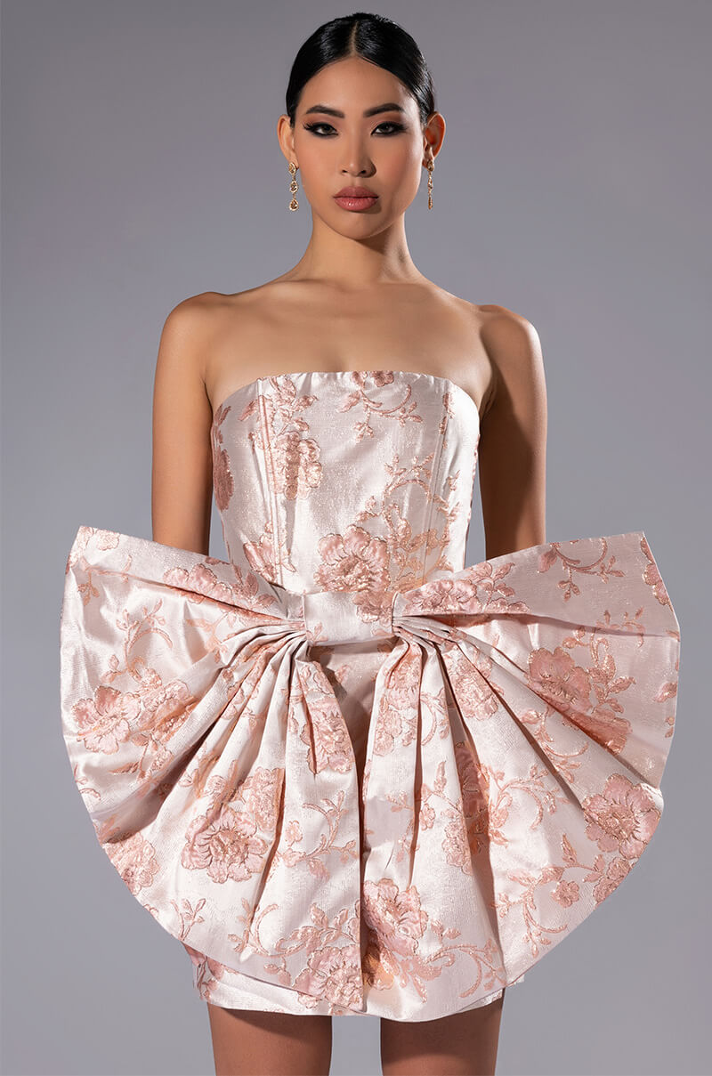 BAROQUE LOVE AFFAIR CORSET BOW MINI DRESS view 0