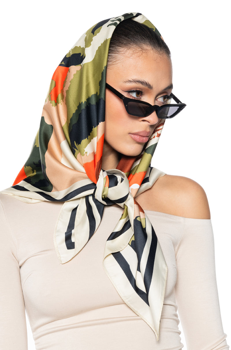 Front View Basel Satin Scarf