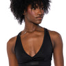 Front View Basic Luxe Bra Top In Black