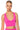 Front View Basic Luxe Longline Bra Top In Neon Pink