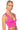 Side View Basic Luxe Longline Bra Top In Neon Pink