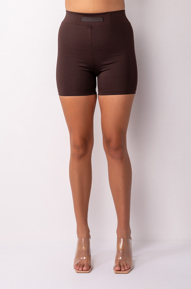 Full View Basic Luxe Mocha Biker Short