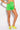 Front View Basic Luxe Neon Green Biker Short