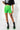Front View Basic Luxe Neon Green Biker Short