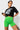 Back View Basic Luxe Neon Green Biker Short