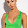 Front View Basic Luxe Neon Green Bralette