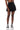 Front View Basic Luxe Pleated Skort In Black