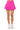 Detail View Basic Luxe Pleated Skort In Neon Pink