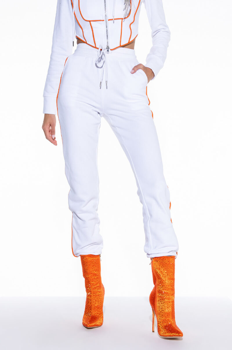 Front View Batter Up Contrast Trim Jogger