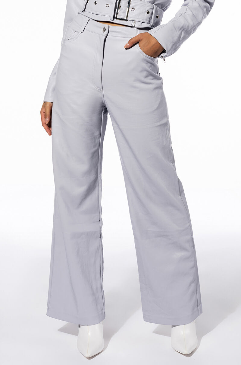BE ABOUT IT FAUX LEATHER WIDE LEG PANTS view 0
