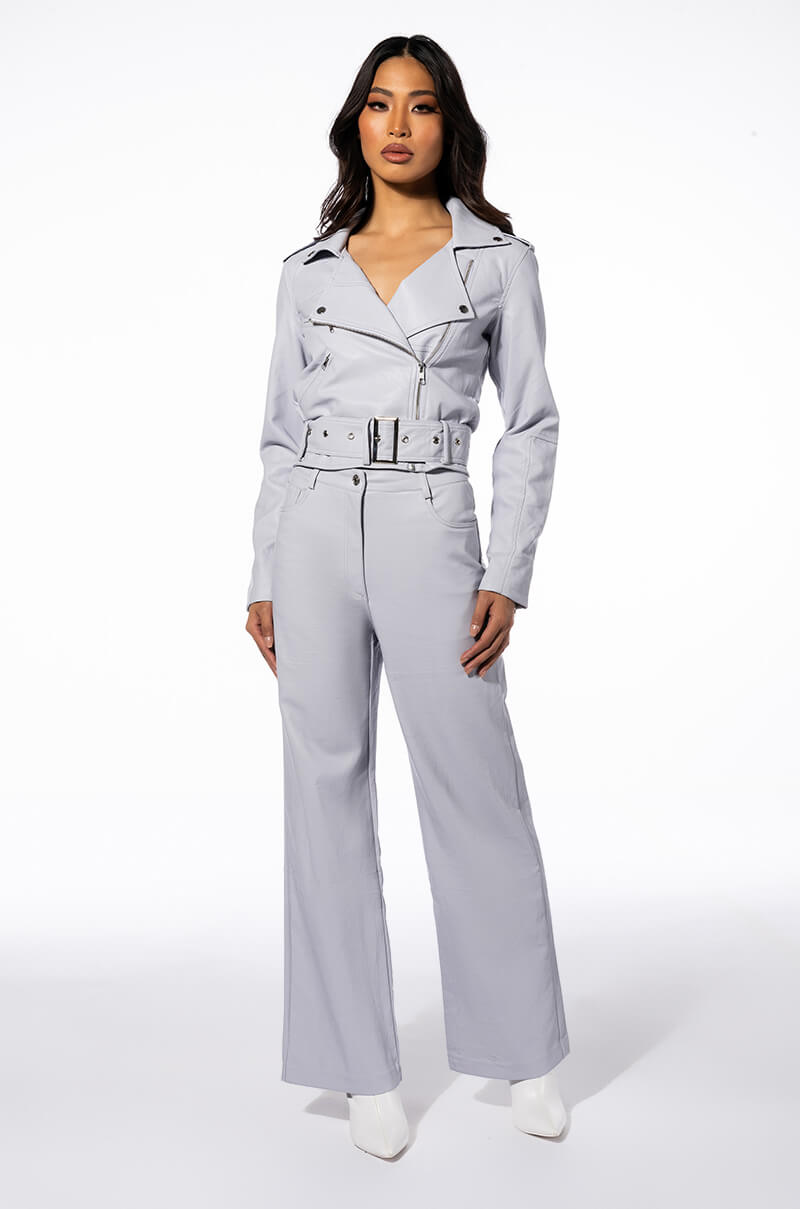 Extra View Be About It Faux Leather Wide Leg Pants