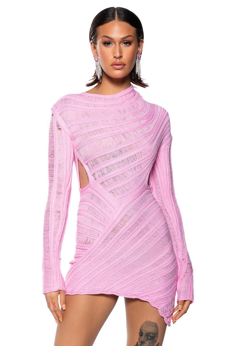 Front View Be About It Knit Mini Dress