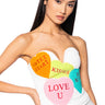 Front View Be Mine Baby Sweetheart Neckline Corset Top