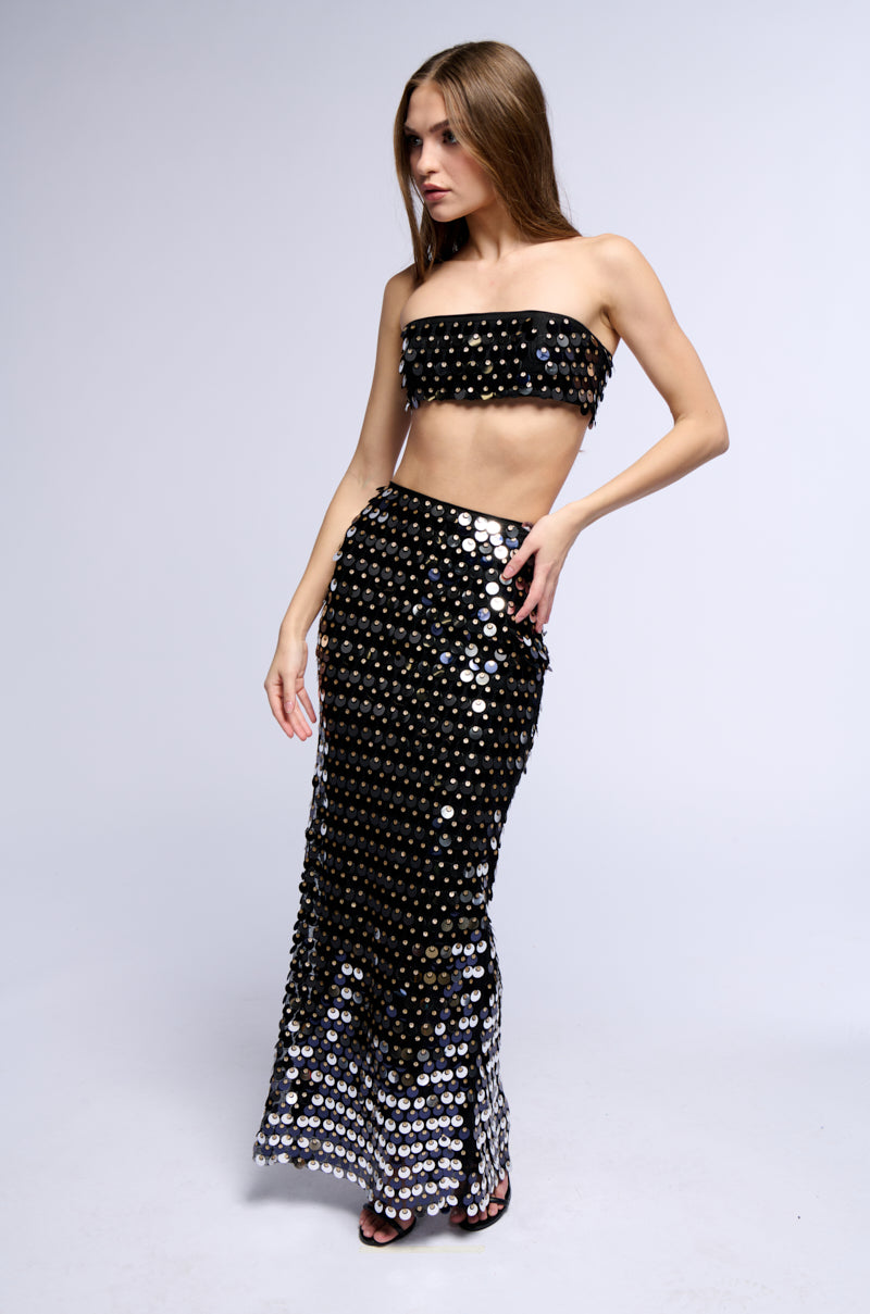 Detail View Beach Waves Sequin Embellished Bralette Top