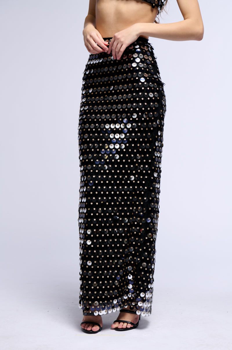 BEACH WAVES SEQUIN EMBELLISHED MAXI SKIRT view 0