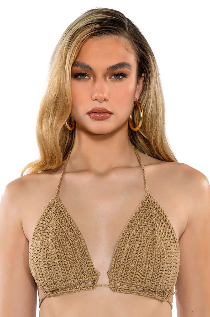 Full View Beachy Keen Knit Halter Crop Top 8