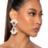 Front View Beaded Lady Earring In White