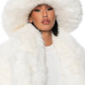 Front View Bear Hug Faux Fur Bucket Hat