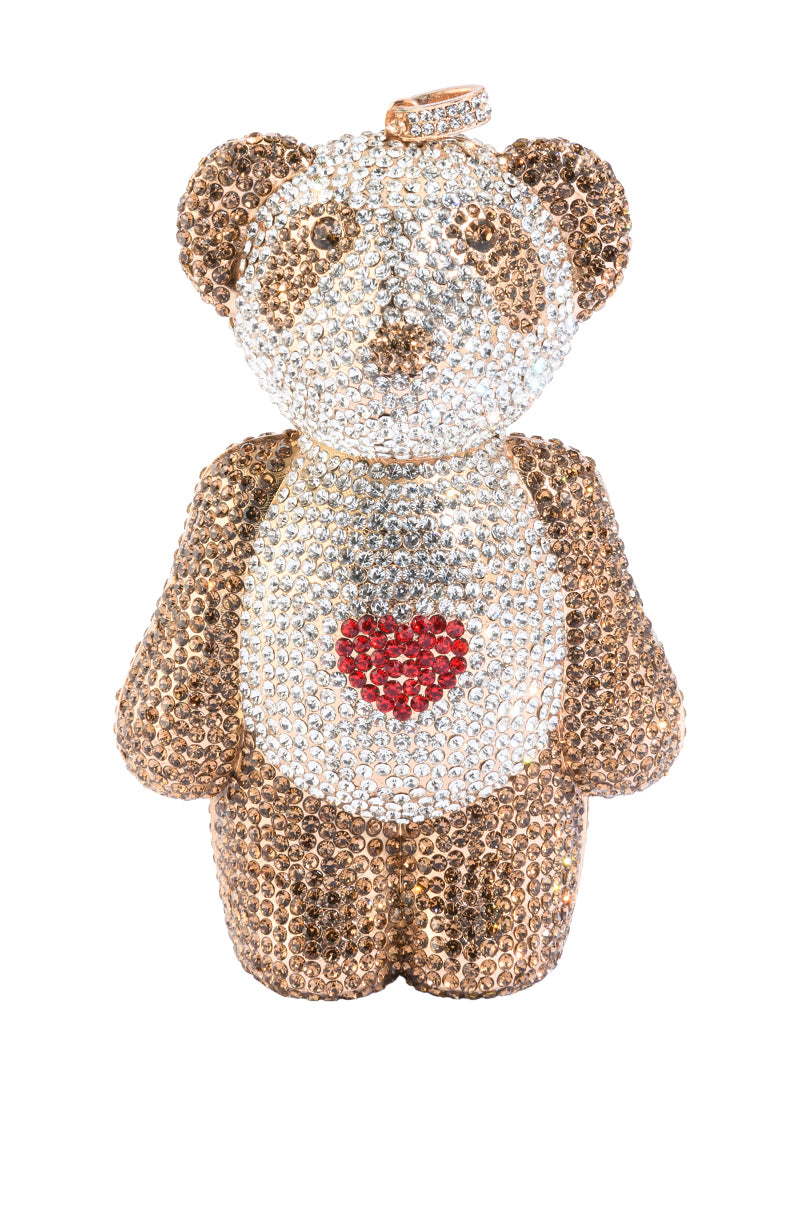 Back View Bearry Cute Rhinestone Clutch