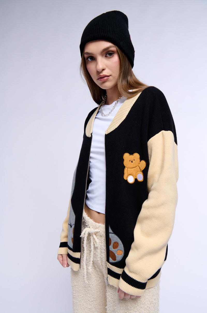 Detail View Beary Cozy Full Zip Oversized Sweater