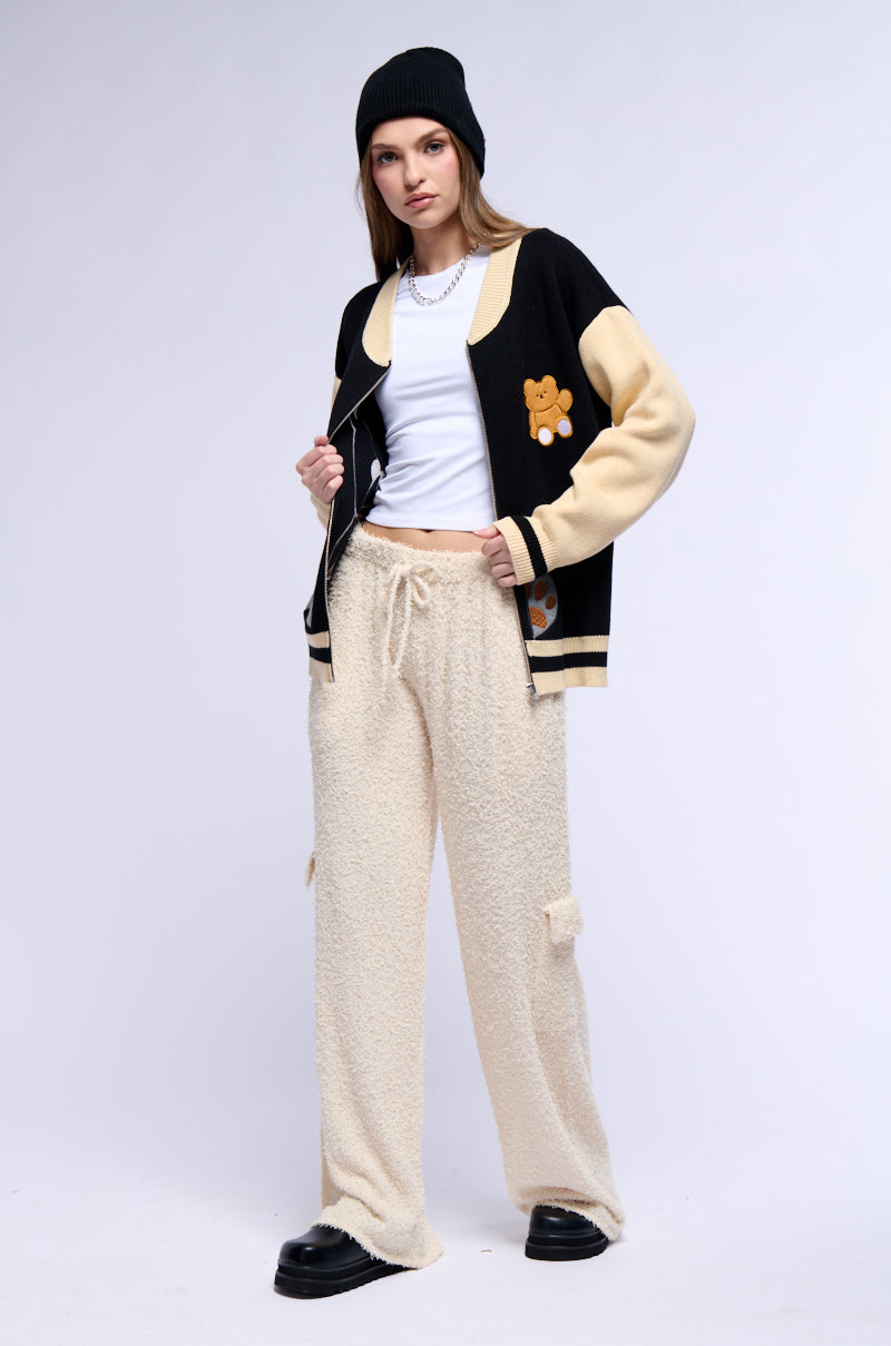 Extra View Beary Cozy Full Zip Oversized Sweater