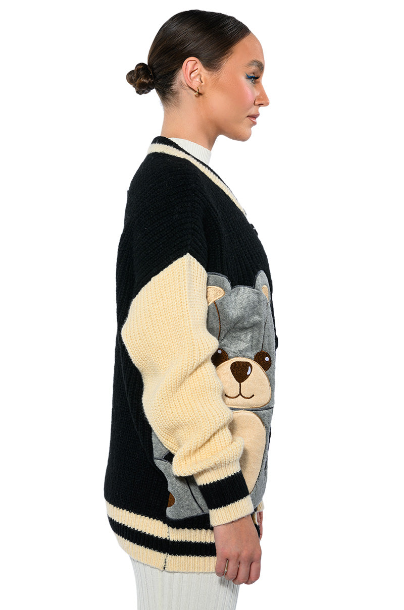 Extra View Beary Cozy Knitted Cardigan 8